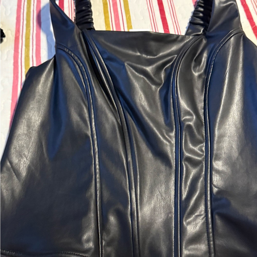 BOLD elements Black Faux Leather Top
